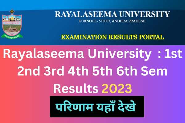 Rayalaseema University Results 2023
